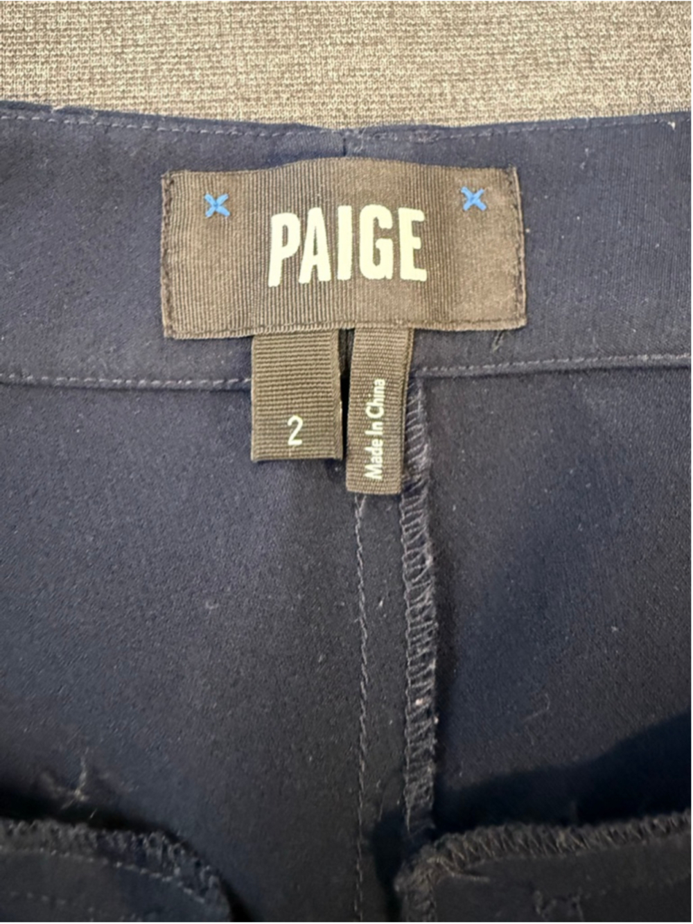 EUC PAIGE Navy Blue Pleated Wide-Leg Trouser Pants size 2 - Picture 8 of 8